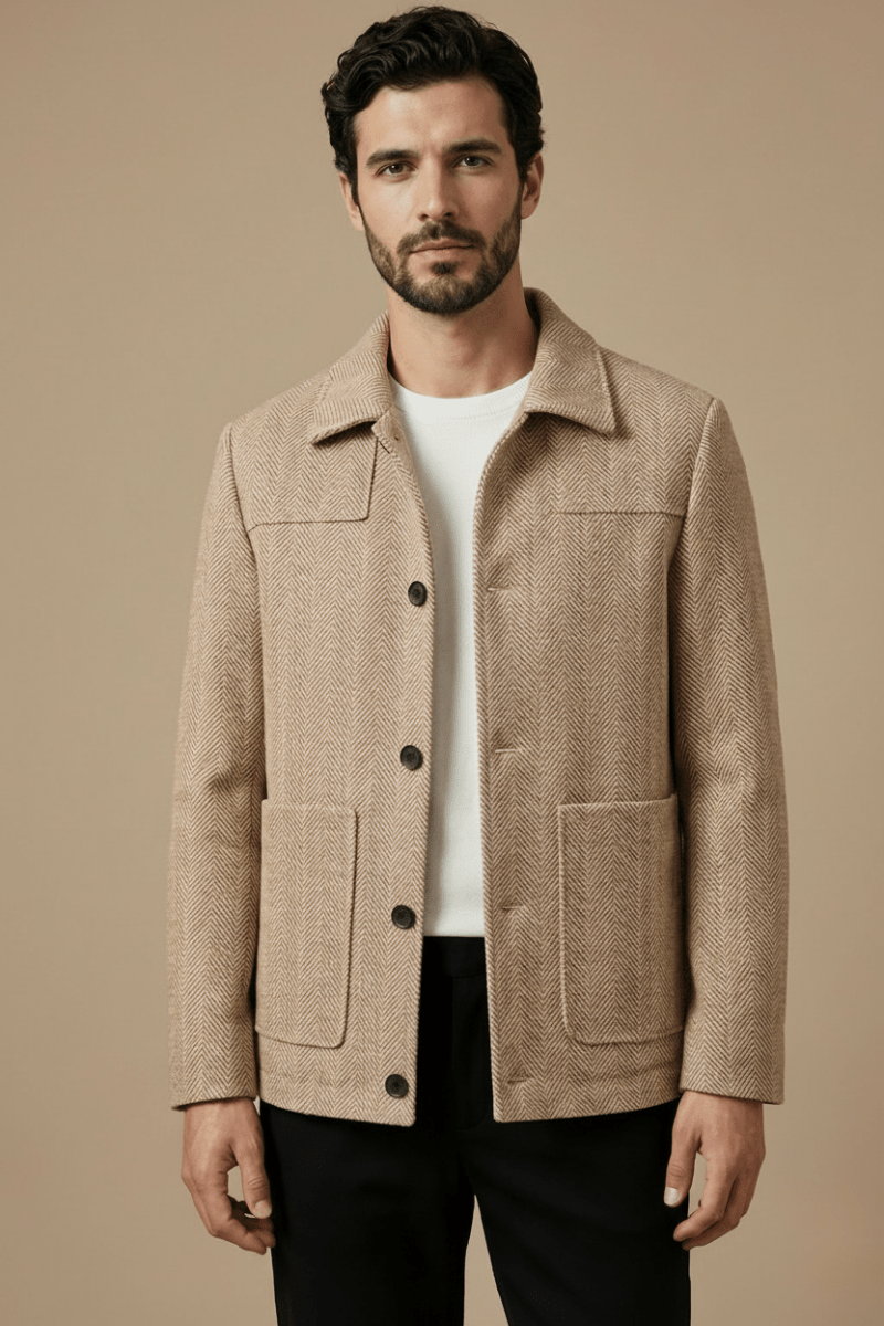 Mens Tailored Button Front Jacket For Business Casual Wear - Nalani - UK Fashion Clothing and Decor