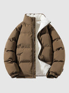 Mens Thick Puffer Jacket With Fleece Lining For Winter - Nalani - UK Fashion Clothing and Decor
