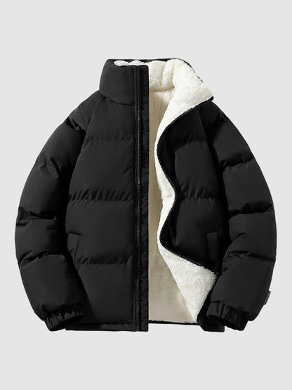 Mens Thick Puffer Jacket With Fleece Lining For Winter - Nalani - UK Fashion Clothing and Decor