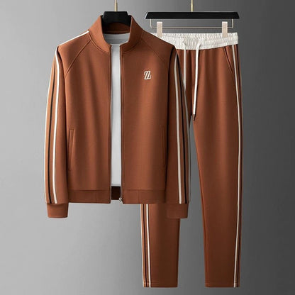 Men's Two Piece Zip Jacket Tracksuit Set With Side Stripe Joggers - Nalani - UK Fashion Clothing and Decor