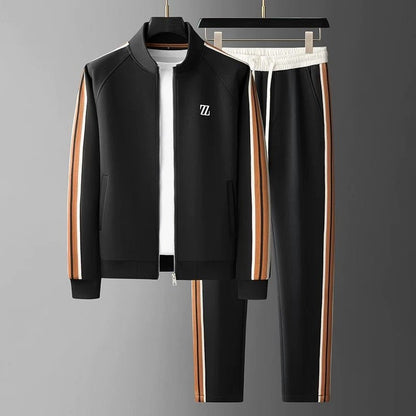 Men's Two Piece Zip Jacket Tracksuit Set With Side Stripe Joggers - Nalani - UK Fashion Clothing and Decor