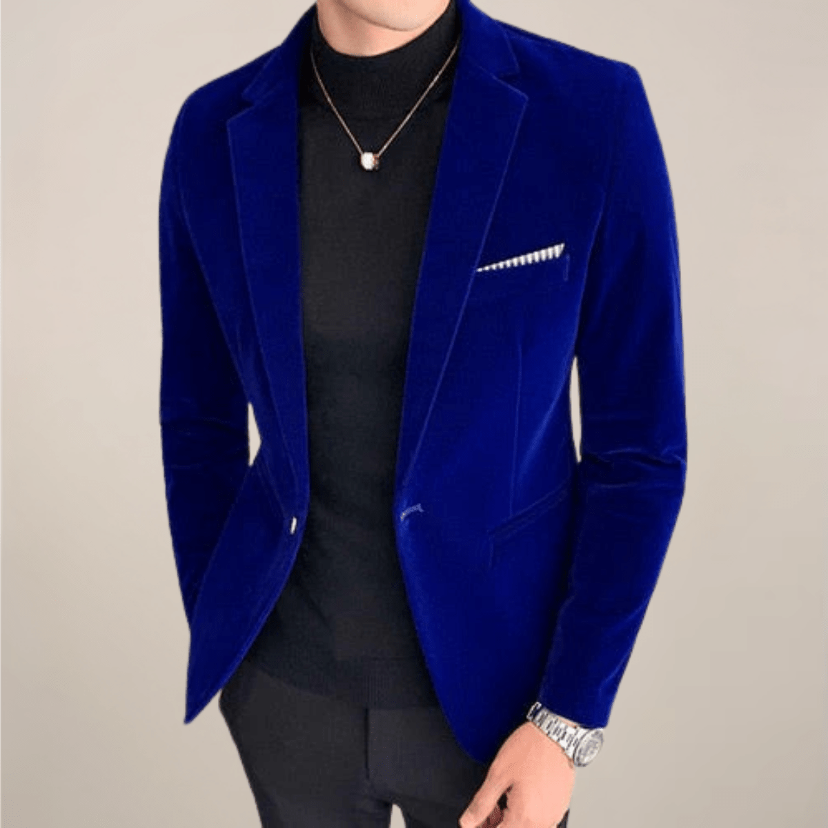 Mens Velvet Blazer Slim Fit Evening Jacket With Lapels - Nalani - UK Fashion Clothing and Decor