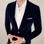 Mens Velvet Blazer Slim Fit Evening Jacket With Lapels - Nalani - UK Fashion Clothing and Decor