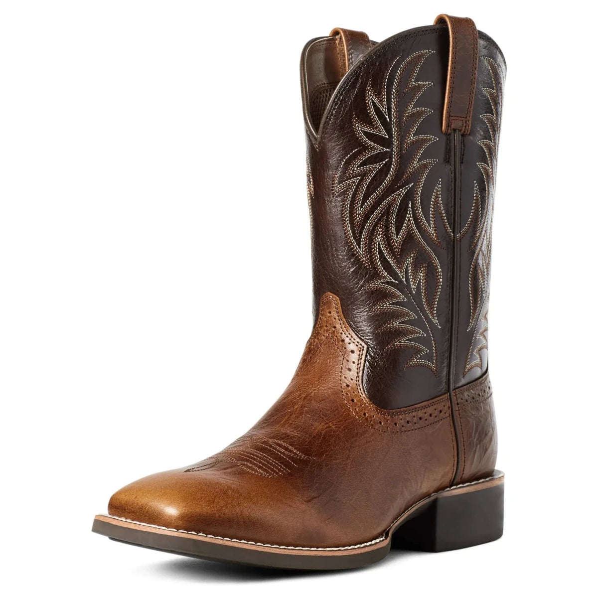 Mens Western Boots Embroidered Mid Calf Square Toe Cowboy Boots - Nalani - UK Fashion Clothing and Decor