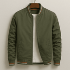 Mens Zip Front Bomber Jacket With Ribbed Collar Front Pockets - Nalani - UK Fashion Clothing and Decor