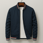Mens Zip Front Bomber Jacket With Ribbed Collar Front Pockets - Nalani - UK Fashion Clothing and Decor