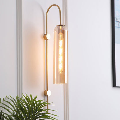 Mid Century Gooseneck Wall Light With Flute Glass Shade - Nalani - UK Fashion Clothing and Decor