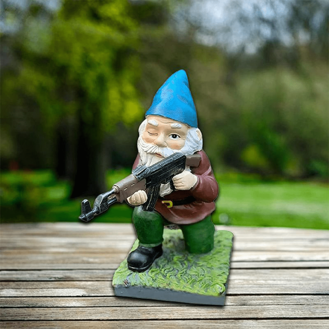 Military Garden Gnome Camouflage Outdoor Decor Resin - Nalani - UK Fashion Clothing and Decor