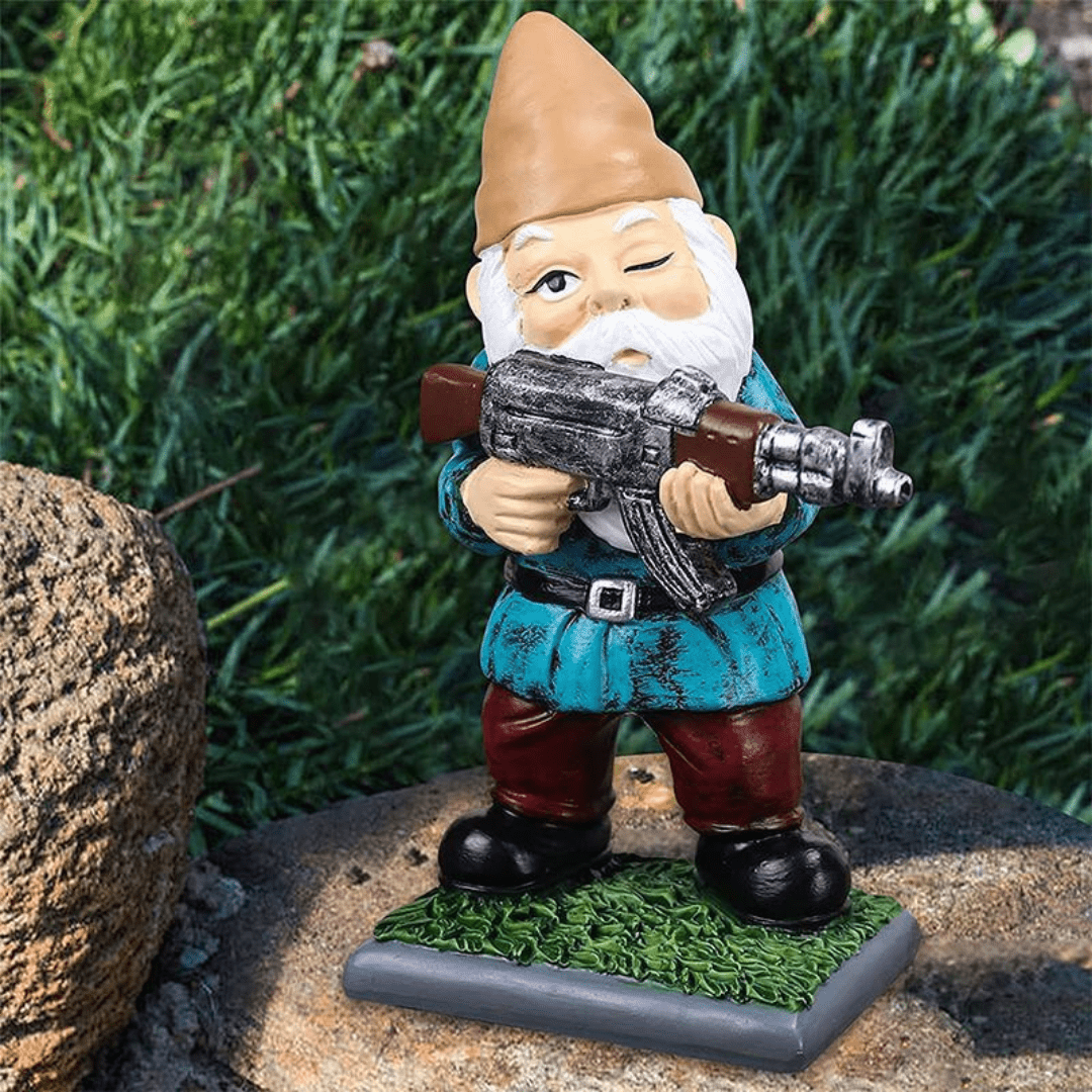 Military Garden Gnome Camouflage Outdoor Decor Resin - Nalani - UK Fashion Clothing and Decor