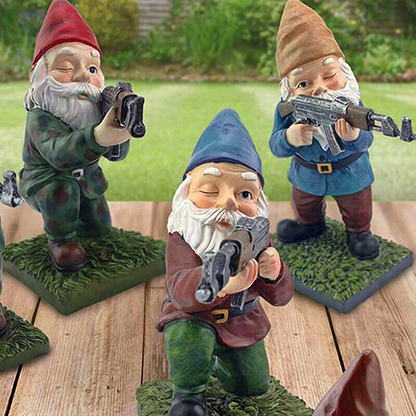 Military Garden Gnome Camouflage Outdoor Decor Resin - Nalani - UK Fashion Clothing and Decor