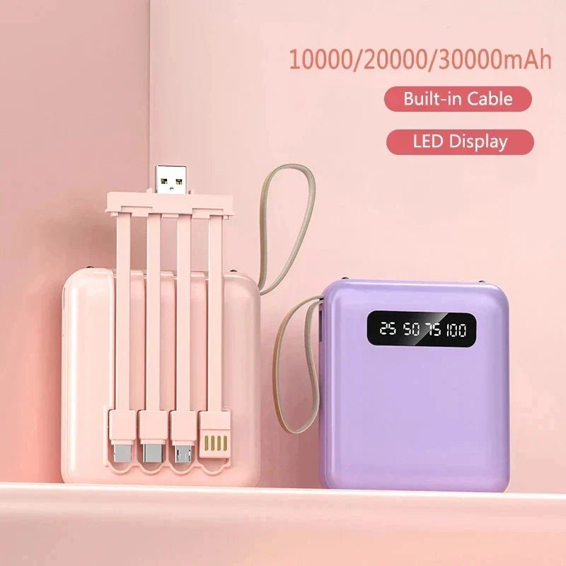 Mini 3000mAh Power Bank With 4 In 1 Cable And Flashlight - Nalani - UK Fashion Clothing and Decor