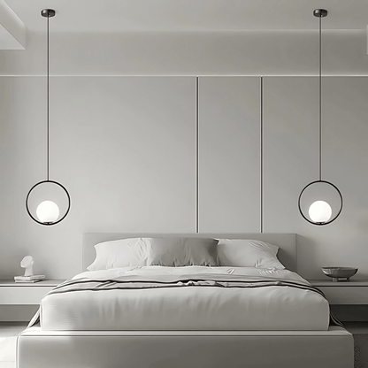 Minimalist Pendant Lights With Frosted Glass Globes - Nalani - UK Fashion Clothing and Decor