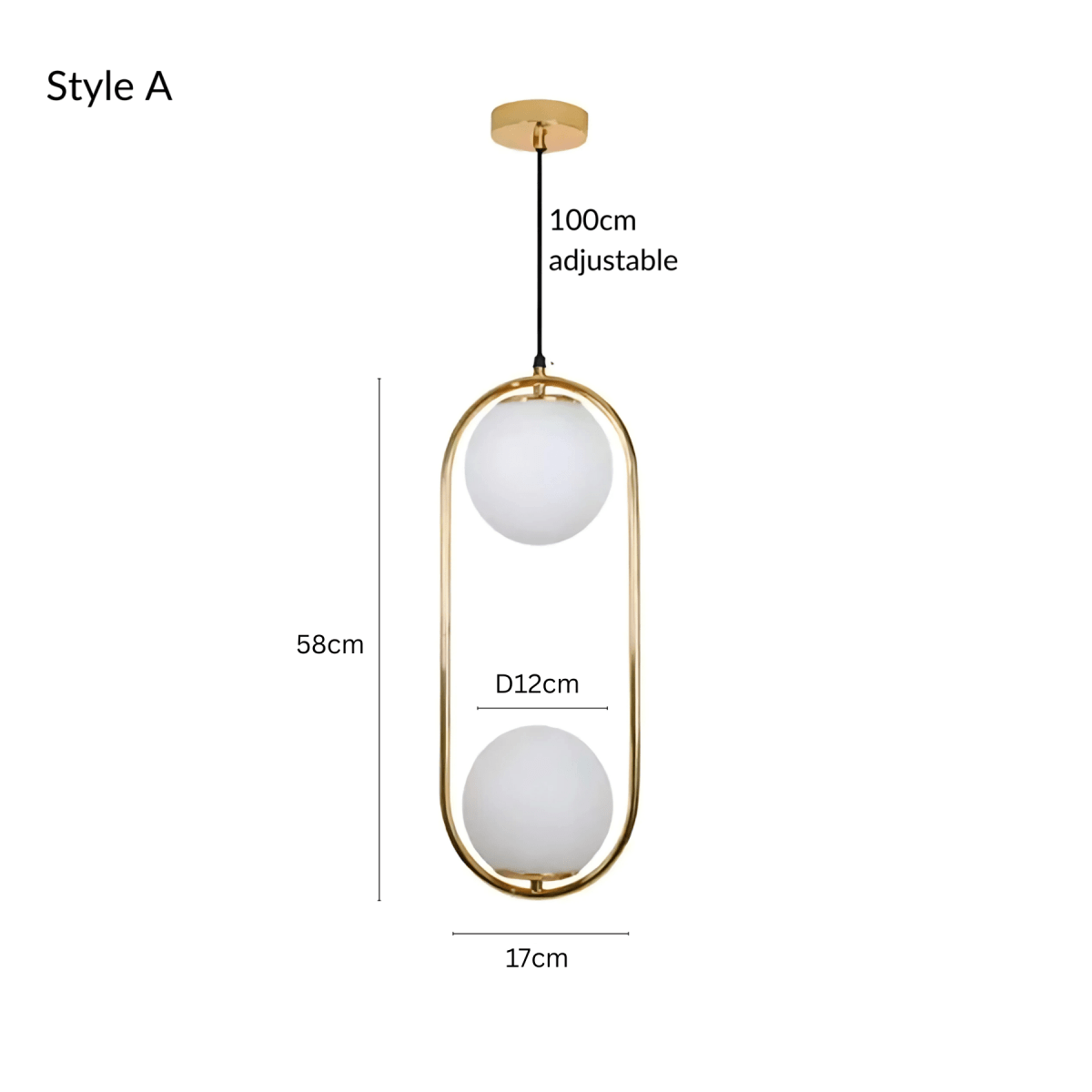 Minimalist Pendant Lights With Frosted Glass Globes - Nalani - UK Fashion Clothing and Decor