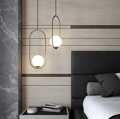 Minimalist Pendant Lights With Frosted Glass Globes - Nalani - UK Fashion Clothing and Decor