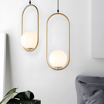 Minimalist Pendant Lights With Frosted Glass Globes - Nalani - UK Fashion Clothing and Decor