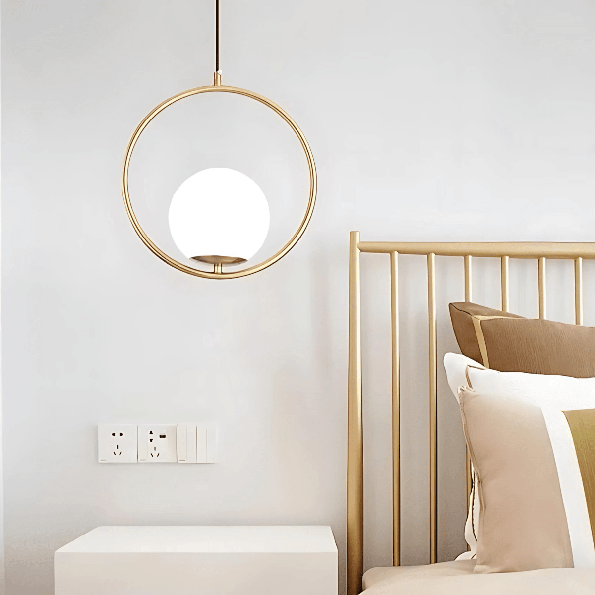 Minimalist Pendant Lights With Frosted Glass Globes - Nalani - UK Fashion Clothing and Decor