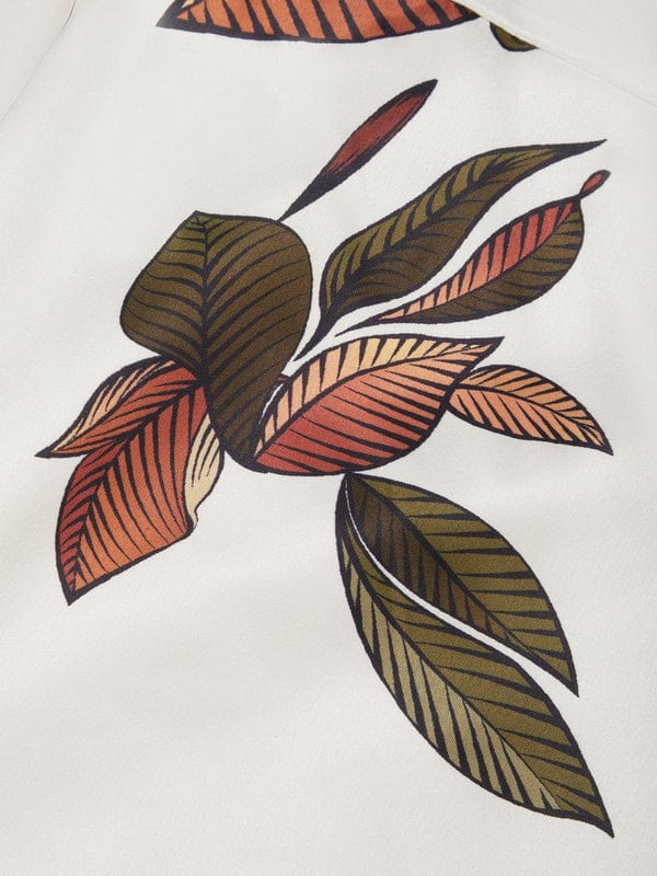 Mirea – V-Neck Urban Leaf Midi Dress With Mediterranean Flair - Nalani - Fashion Clothing and Decor