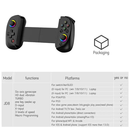 Mobile and Console Gaming Controller with RGB LED Lighting - Nalani - UK Fashion Clothing and Decor