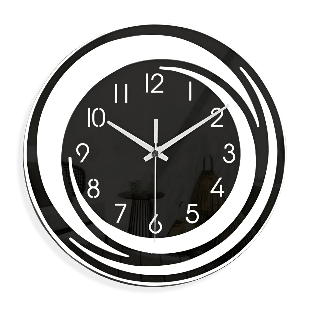 Modern Black Acrylic Wall Clock In Scandinavian Style - Nalani - UK Fashion Clothing and Decor