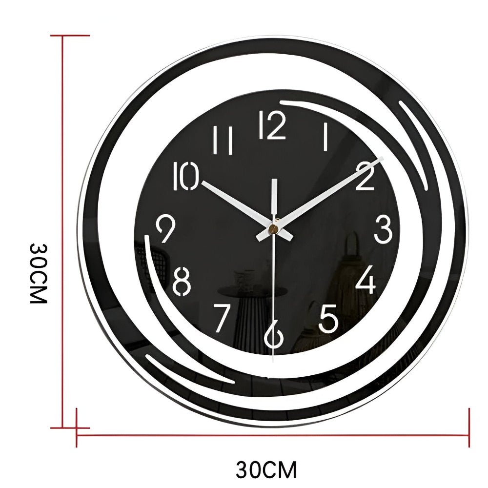 Modern Black Acrylic Wall Clock In Scandinavian Style - Nalani - UK Fashion Clothing and Decor