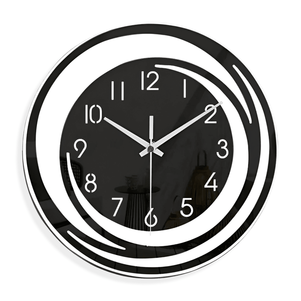 Modern Black Acrylic Wall Clock In Scandinavian Style - Nalani - UK Fashion Clothing and Decor