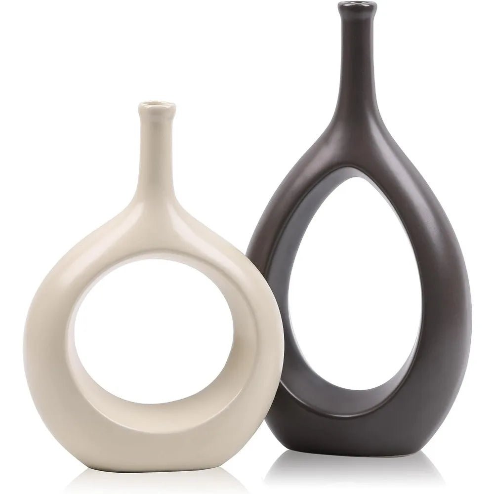 Modern Hollow Ellipse Vase for Stylish Home Decor and Flower Display - Nalani - UK Fashion Clothing and Decor
