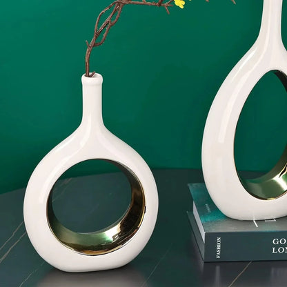 Modern Hollow Ellipse Vase for Stylish Home Decor and Flower Display - Nalani - UK Fashion Clothing and Decor