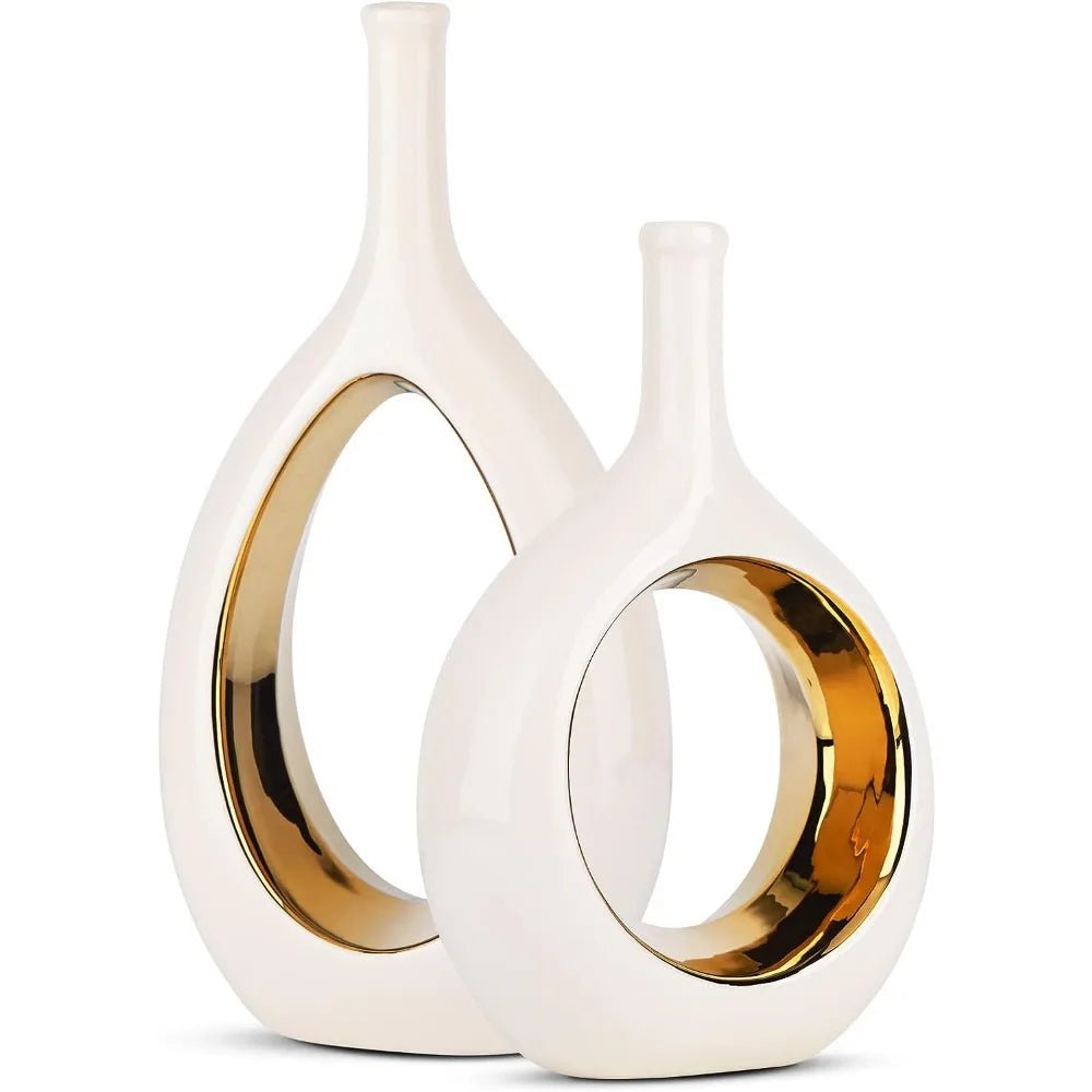 Modern Hollow Ellipse Vase for Stylish Home Decor and Flower Display - Nalani - UK Fashion Clothing and Decor