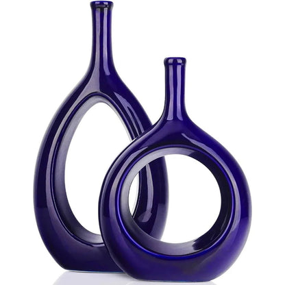 Modern Hollow Ellipse Vase for Stylish Home Decor and Flower Display - Nalani - UK Fashion Clothing and Decor