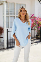 Modern V - Neck Blouse for Women – Stylish Casual & Office Top - Nalani - Fashion Clothing and Decor