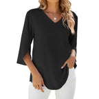 Modern V - Neck Blouse for Women – Stylish Casual & Office Top - Nalani - Fashion Clothing and Decor