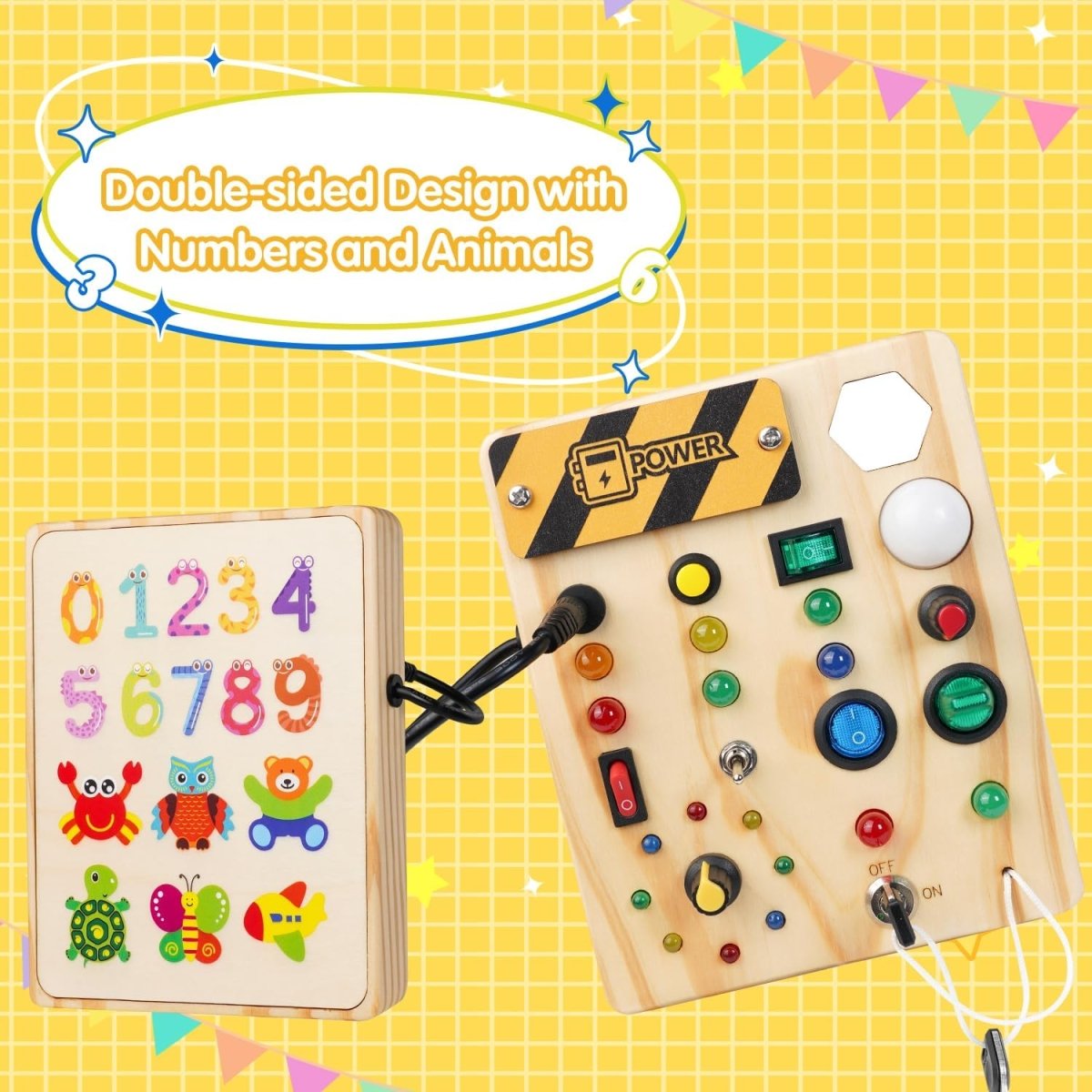 Montessori Toddler Pinboard With LED Lights Educational Toy - Nalani - UK Fashion Clothing and Decor