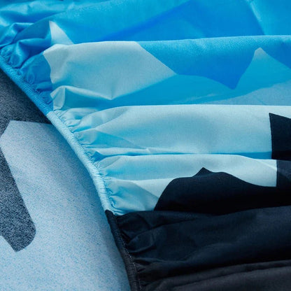 Moon Print Fitted Duvet Cover Bed Sheet With Elastic Corners Polyester - Nalani - UK Fashion Clothing and Decor