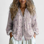Mykayla | Comfortable Blouse With Retro Leaf Print For Any Occasion - Nalani - Fashion Clothing and Decor