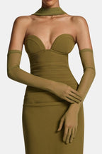 Naiya – Elbow Length Sheer Mesh Gloves For Evening Glamour And Dresses - Nalani - Fashion Clothing and Decor