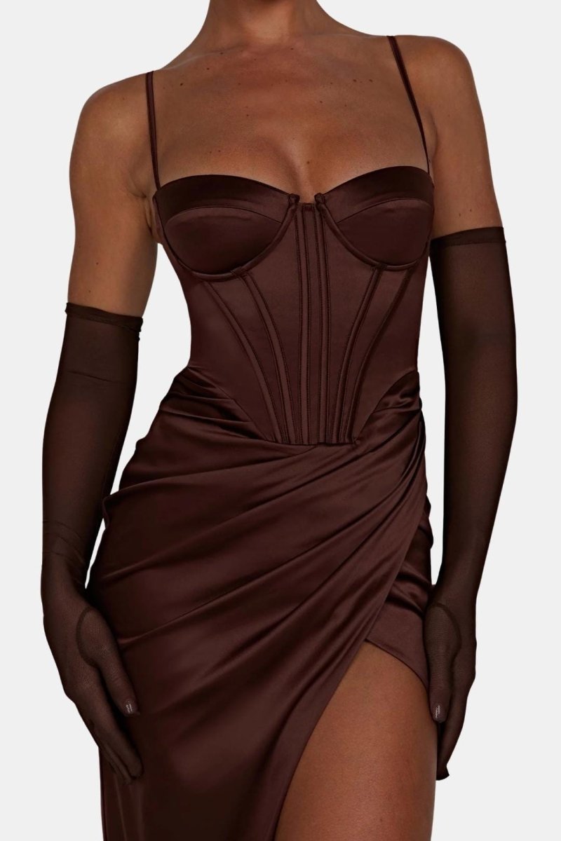 Naiya – Elbow Length Sheer Mesh Gloves For Evening Glamour And Dresses - Nalani - Fashion Clothing and Decor