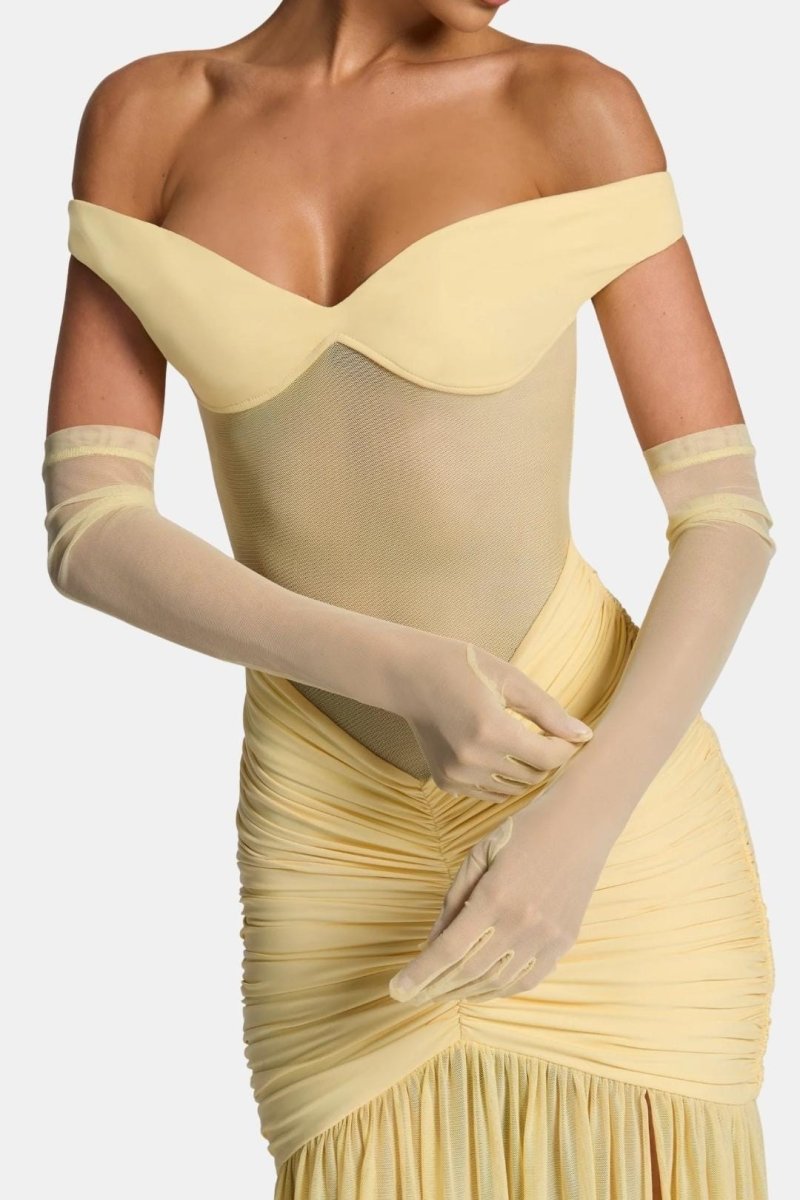 Naiya – Elbow Length Sheer Mesh Gloves For Evening Glamour And Dresses - Nalani - Fashion Clothing and Decor
