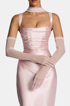 Naiya – Elbow Length Sheer Mesh Gloves For Evening Glamour And Dresses - Nalani - Fashion Clothing and Decor
