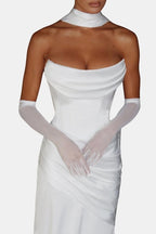Naiya – Elbow Length Sheer Mesh Gloves For Evening Glamour And Dresses - Nalani - Fashion Clothing and Decor