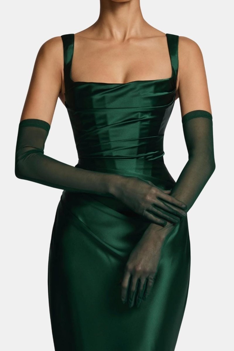 Naiya – Elbow Length Sheer Mesh Gloves For Evening Glamour And Dresses - Nalani - Fashion Clothing and Decor