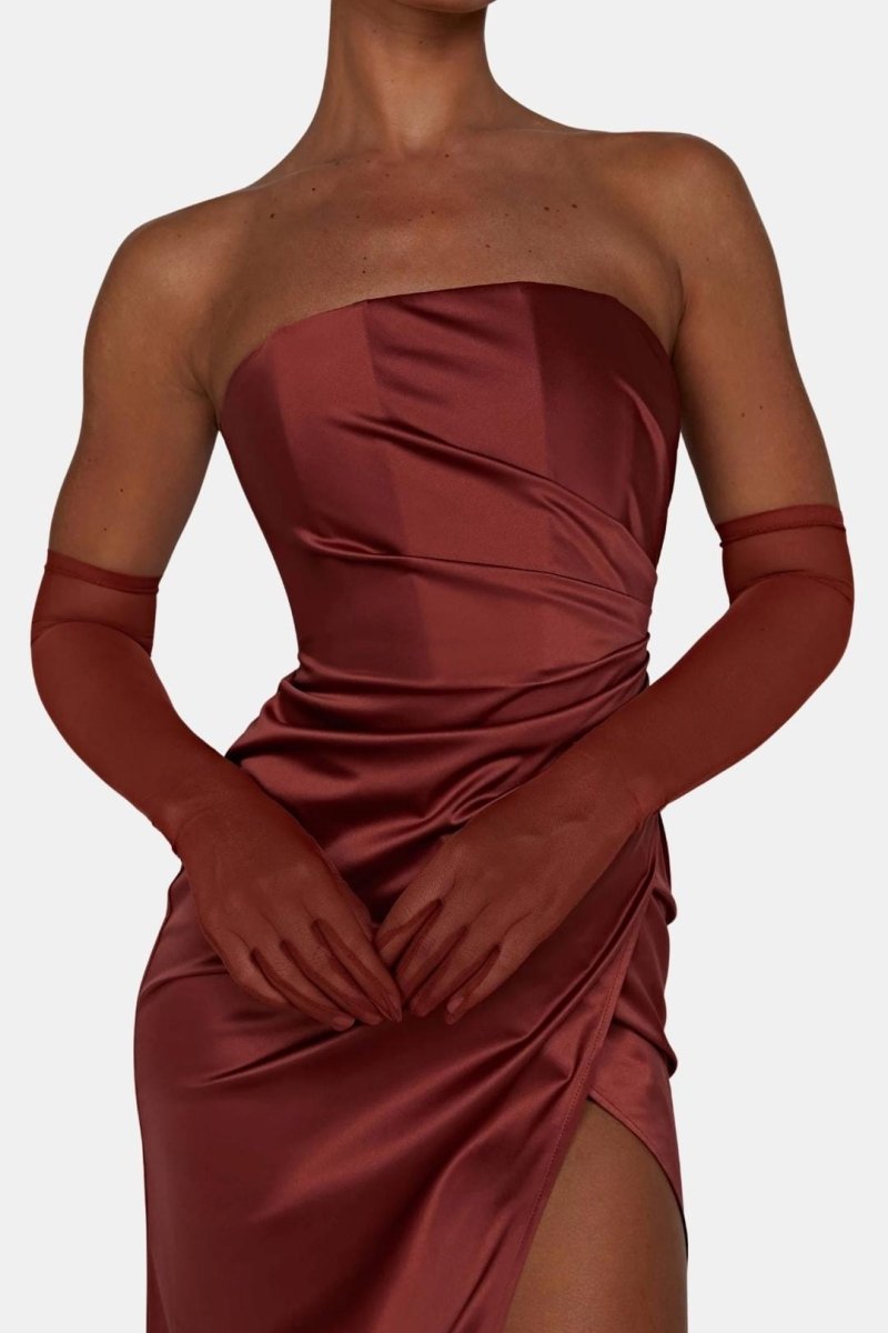 Naiya – Elbow Length Sheer Mesh Gloves For Evening Glamour And Dresses - Nalani - Fashion Clothing and Decor