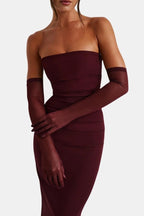 Naiya – Elbow Length Sheer Mesh Gloves For Evening Glamour And Dresses - Nalani - Fashion Clothing and Decor
