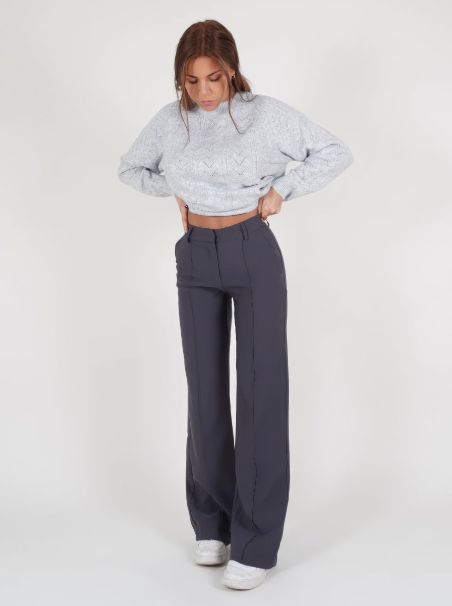 Nalani | Women's High - Waisted Wide - Leg Trousers - Tailored Fit - Full Length - Elegant & Versatile - Nalani - UK Fashion Clothing and Decor