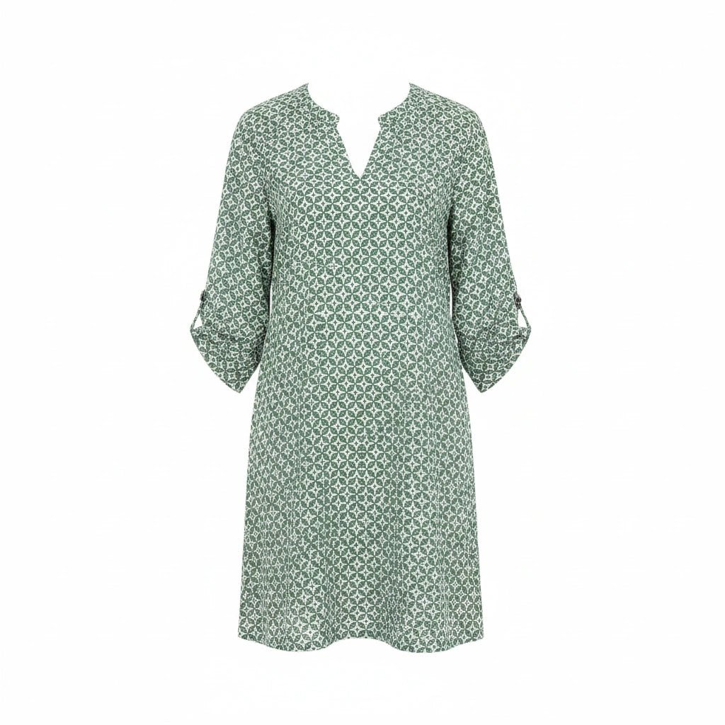 Nalani | Women's vintage - style summer dress with split neckline and 3/4 sleeves | Mini - Nalani - Fashion Clothing and Decor