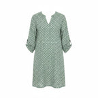Nalani | Women's vintage - style summer dress with split neckline and 3/4 sleeves | Mini - Nalani - Fashion Clothing and Decor