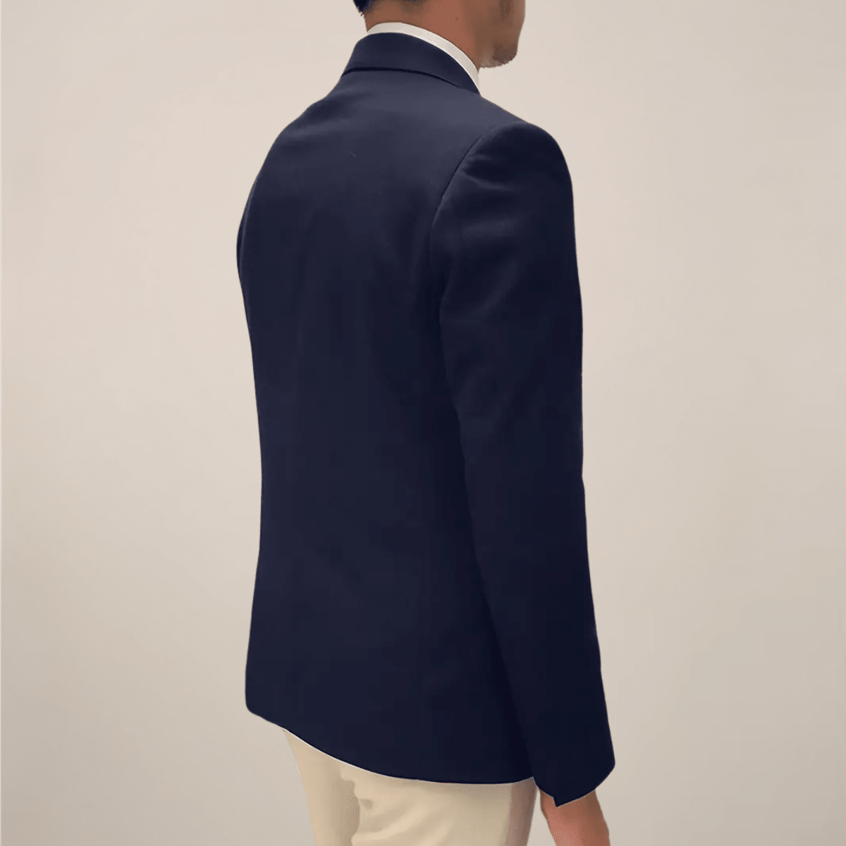 Navy Mens Formal Blazer With Notch Lapel And Gold Button - Nalani - UK Fashion Clothing and Decor