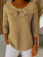 Neeko | Elegant Sweater With Bow Detail And Soft Knit For Autumn - Nalani - Fashion Clothing and Decor