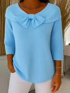 Neeko | Elegant Sweater With Bow Detail And Soft Knit For Autumn - Nalani - Fashion Clothing and Decor