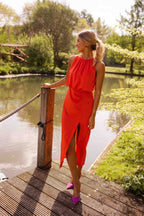 Nicole | Summer Midi Dress With Elegant Neckline And Breezy Movement - Nalani - Fashion Clothing and Decor