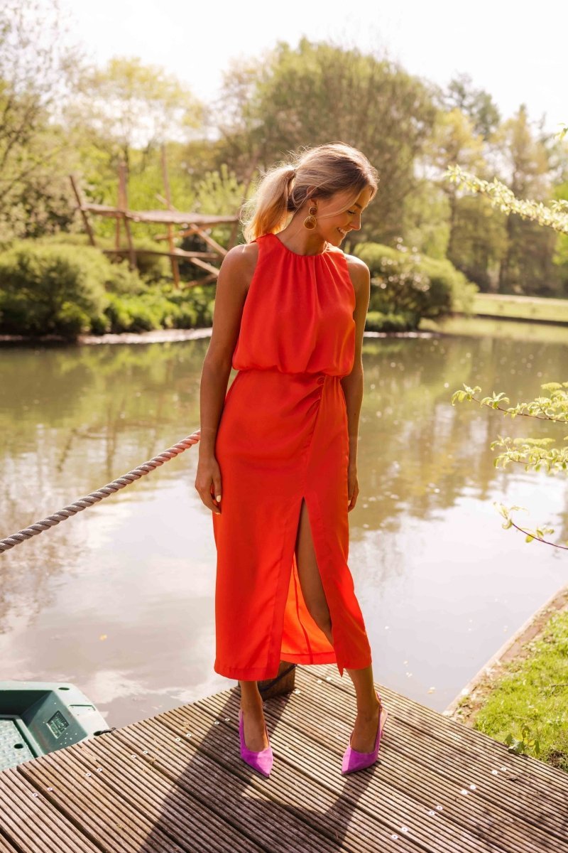 Nicole | Summer Midi Dress With Elegant Neckline And Breezy Movement - Nalani - Fashion Clothing and Decor